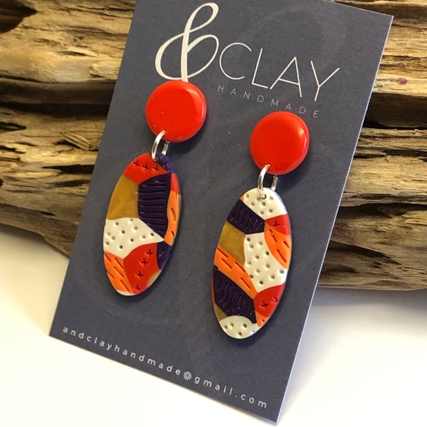 Bold & Colourful Oval Earrings