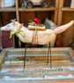 Long legged fox handmade soft sculpture
