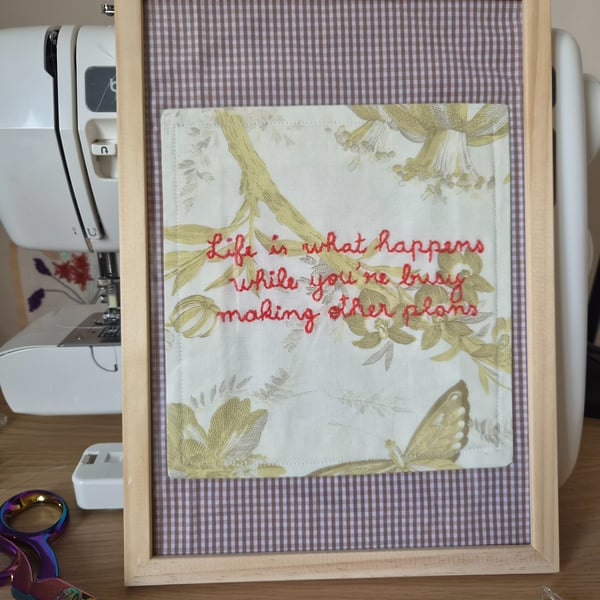 Hand Embroidered Wall Art - Cottagecore