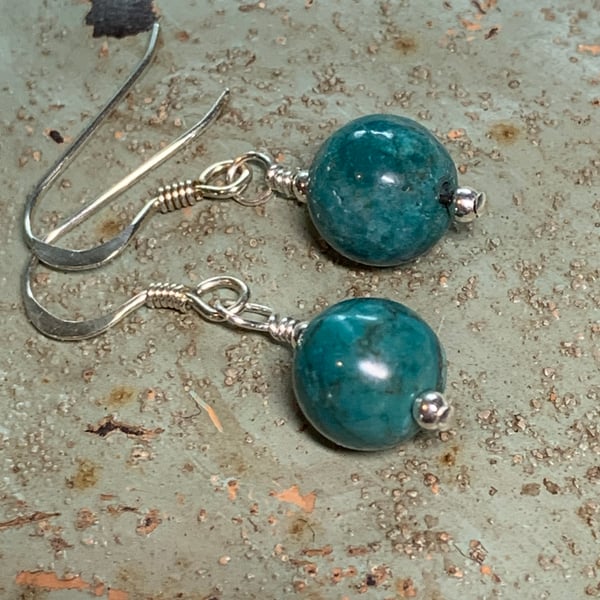 Beautiful Turquoise and sterling silver earrings FREE UK POSTAGE