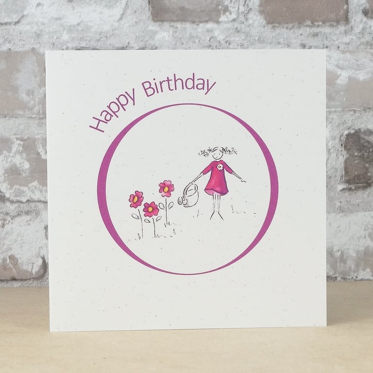 Birthday Card Flower Garden 