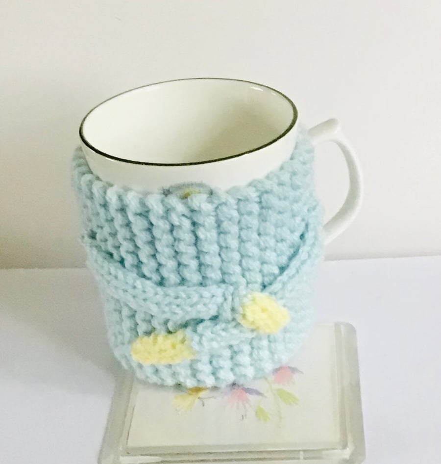 SALE.Mug cosy,Hand knitted cosy,Mug hug,Novelty mug cosy,Tea drinker,