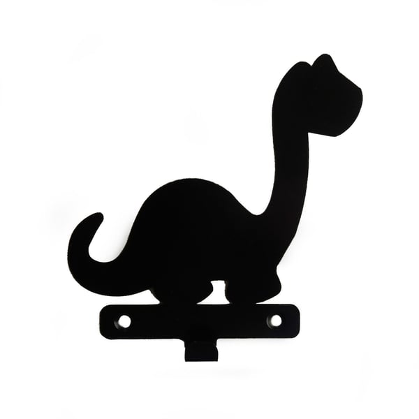 Brontosaurus Dinosaur Silhouette Hook - keys, aprons, teatowels - metal wall art