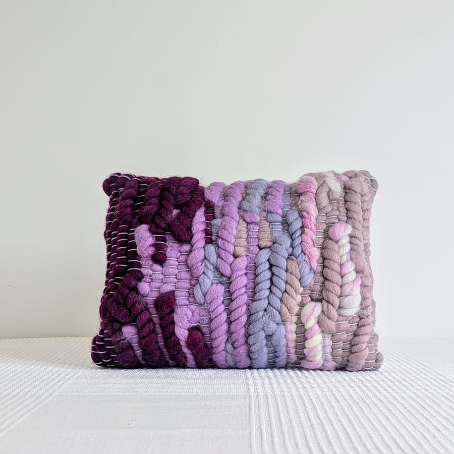 Rectangular Handwoven Cushion with Zip Fastening