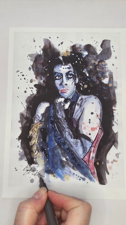 Expressive Portrait Art Print – Mixed Media Figurative Wall Art