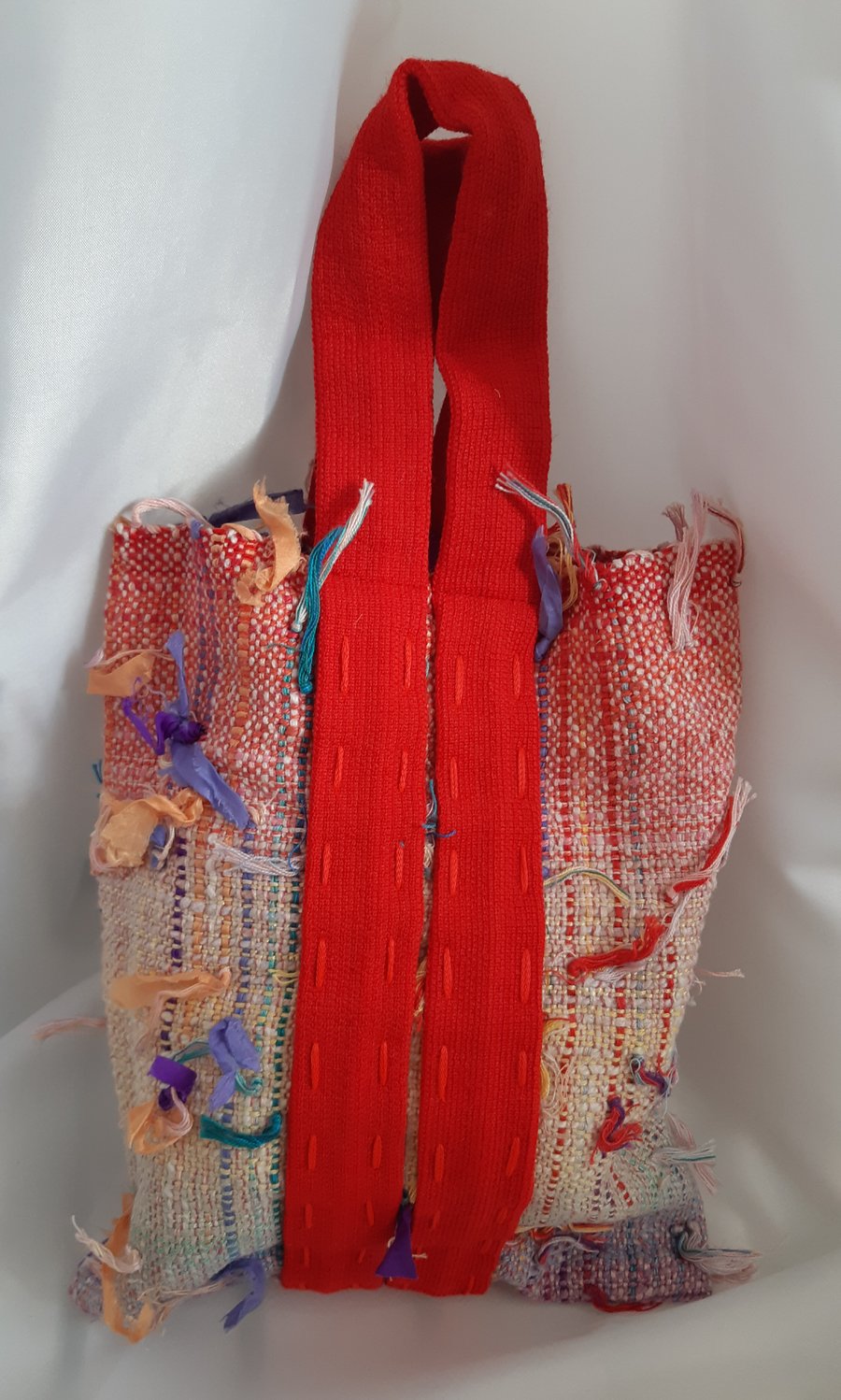 Handwoven multicoloured mini tote