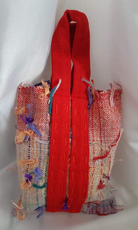 Handwoven multicoloured mini tote