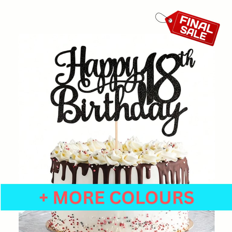 Happy 18th Cake Topper, 18th Cake Topper, Custom Cake Topper, 18th Cake Decor