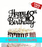 Happy 18th Cake Topper, 18th Cake Topper, Custom Cake Topper, 18th Cake Decor