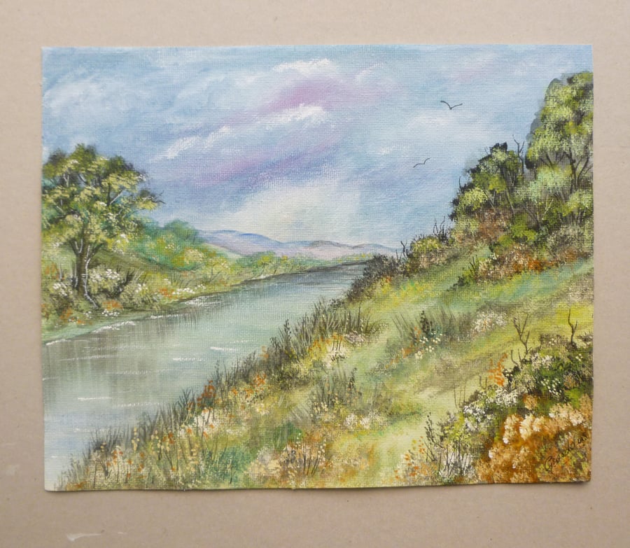 original art acrylic landscape painting ( ref FA14 A2 )