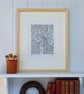 Hare. Grey Hare art  - Original Hand Pulled Linocut Print - Image 2