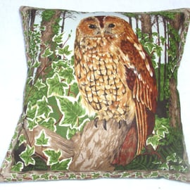 Tawny Owl in the woods cushion