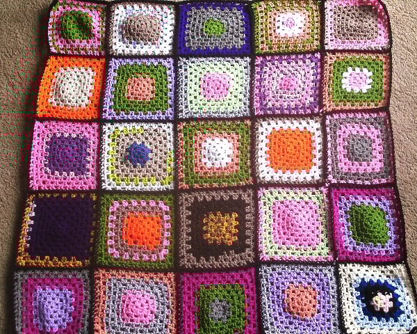 Handmade Crochet Granny Square Blanket