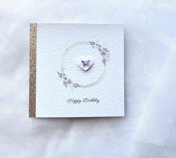 Handmade Personalised 3D Flower Birthday Card C707