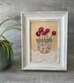Stitched Flowers in a Pot Framed Textile Art  - Image 4