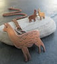 Alpaca stud earrings, Copper llama jewellery - Image 5