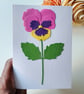 Pink Lemonade Pansy - Flower Shop Moments, Blank Handmade Floral Card 