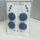 Buttons Air Force Blue 30mm Handmade Embroidered Yorkshire Style