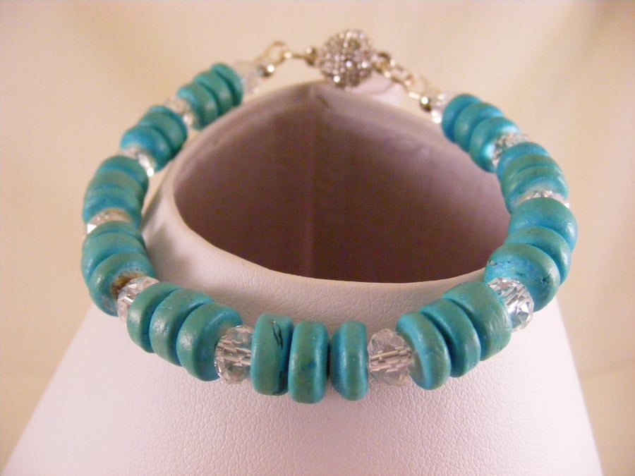Seconds Sunday Turquoise and Crystal Bracelet