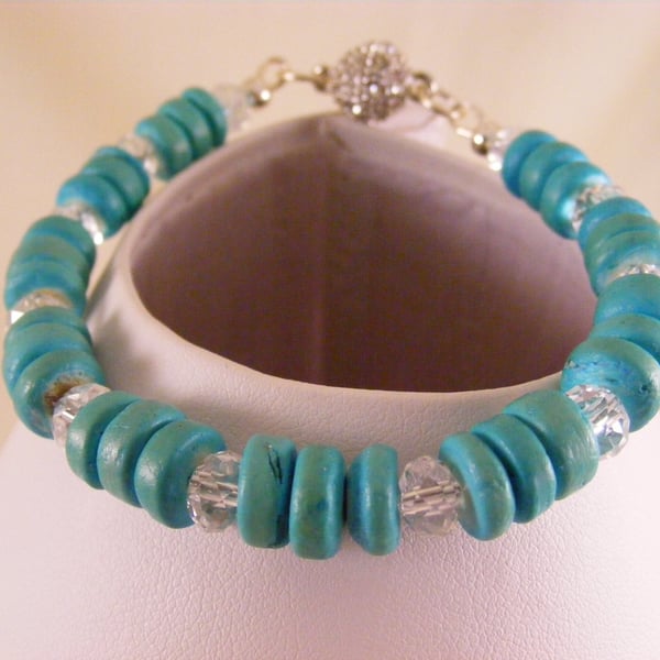 Seconds Sunday Turquoise and Crystal Bracelet