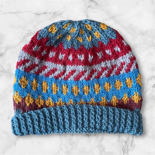 Wool hat hand knitted (code 3)