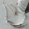 WRAPPED BEAD  SILVER NECKLACE - SILVER NECKLACE- VALENTINE - FREE UK SHIPPING