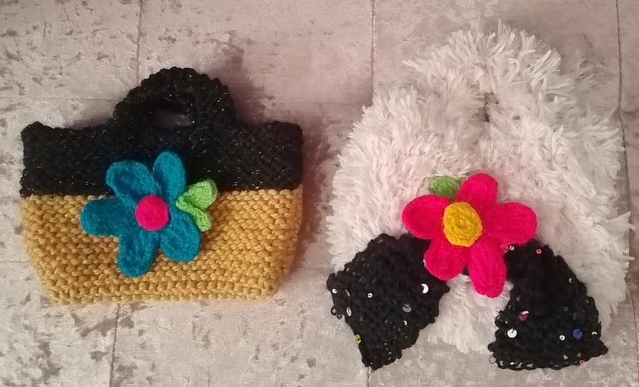 Bespoke Hand Knitted Dog Walking Bag