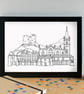 Dudley Skyline Art Print - Image 2