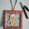 Dancing Gingerbread Man in a Frame - Christmas Card 