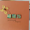 Orange Celtic Spiral Happy Birthday card - Penblwydd Hapus