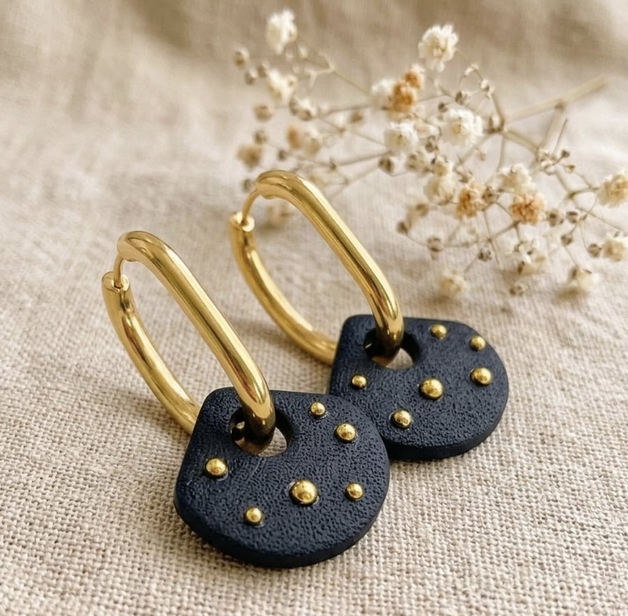 Modern Statement Earrings, Geometric Hoops Jewelry, Stylish Gift for Friend