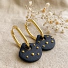 Modern Statement Earrings, Geometric Hoops Jewelry, Stylish Gift for Friend