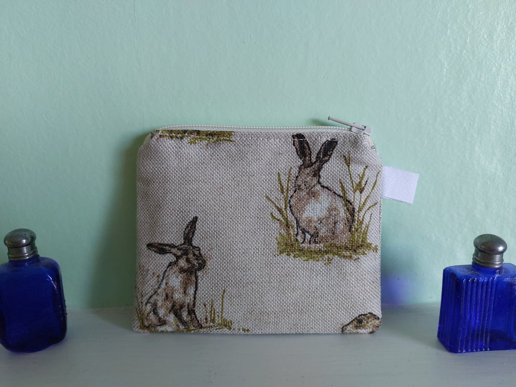 Hare Purse or Card Holder Cotton 