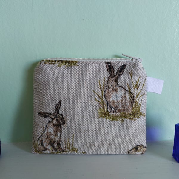 Hare Purse or Card Holder Cotton 