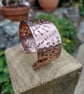 Punched semicircular wide copper cuff  bangle  - Image 4