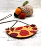 Autumn leaves statement necklace fabric and plywood nature lover - Image 5