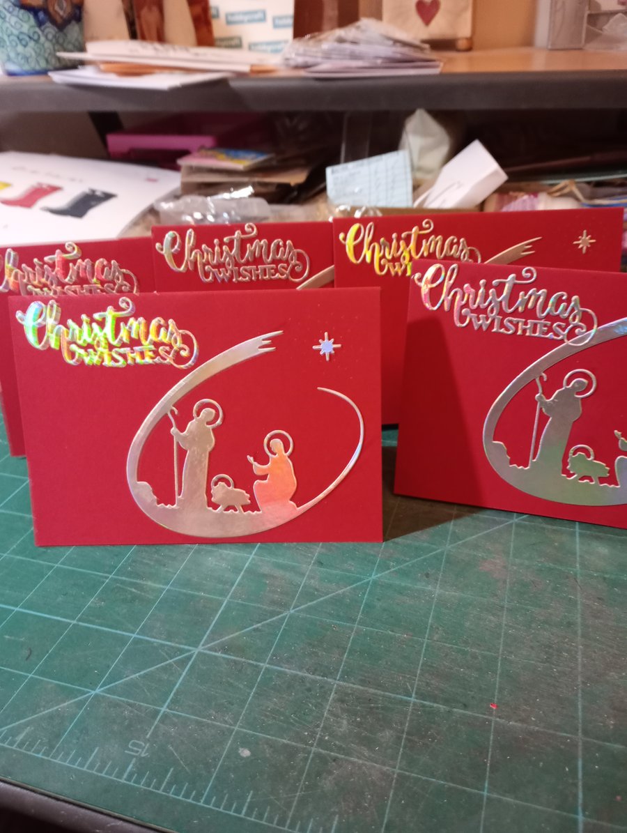 Pack of 5 nativity Christmas cards