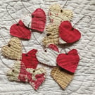 Antique quilt and patchwork hearts