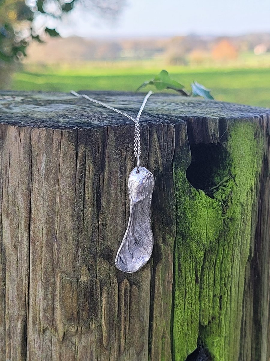 Silver Sycamore Seed Necklace