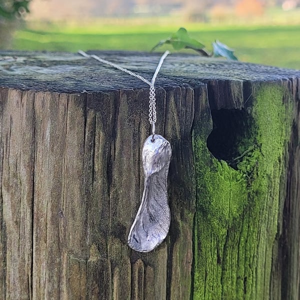 Silver Sycamore Seed Necklace