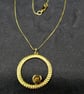Ethiopian Rainbow Opal Gold On 925 Sterling Silver Circle Pendant Necklace  - Image 5