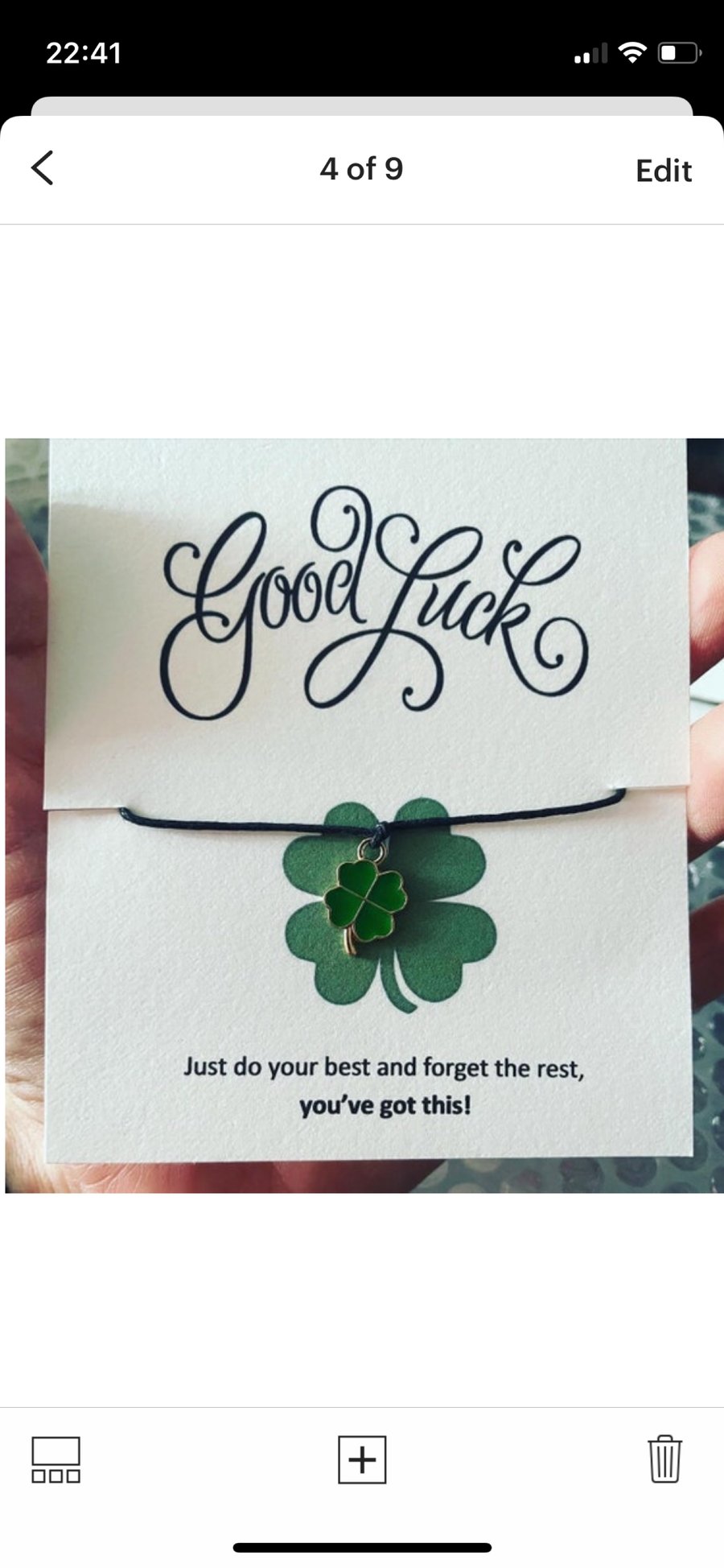 Good luck sentimental well wishes wish bracelet lucky charm gift bracelet 