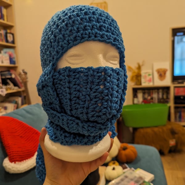 Ninja hat, winter novelty crochet hat, toddler, child and adult size