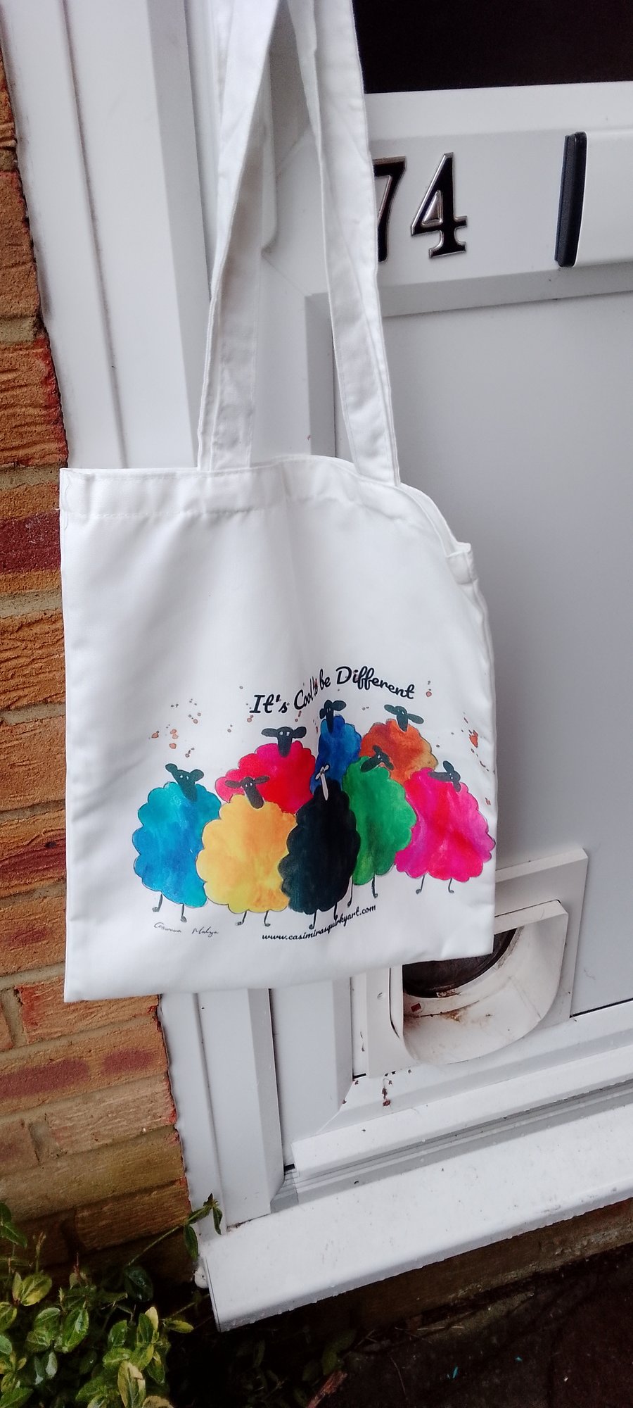 Quirky Colourful Sheep Cotton Tote Bag