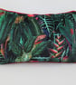 Printed Velvet Jungle  Design  Cushion with Red Piping - Image 1