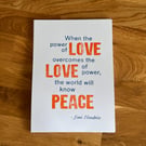 The Power of Love. A5 Letterpress card