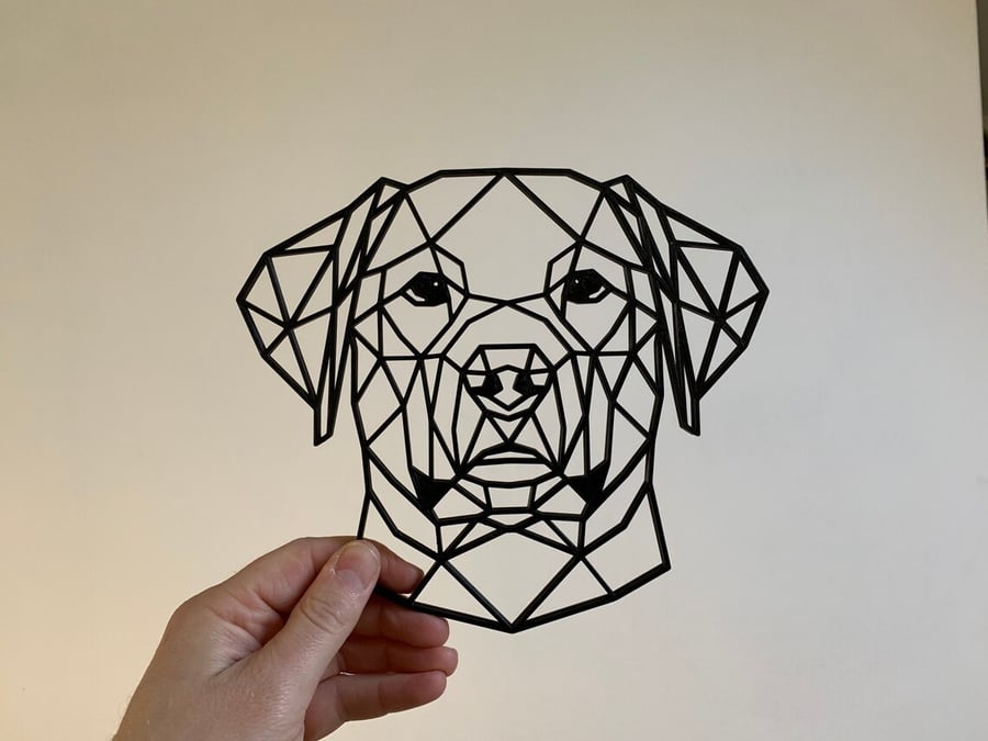 Geometric Labrador Retriever Dog 3D Printed Wall Art
