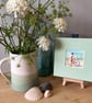 Lady with Bike, a tiny original painting - Image 1