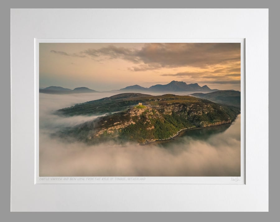 Ben Loyal, Castle Varrich & Kyle of Tongue - A3 (50x40cm) Unframed Print