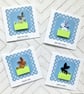 Blank cards - set of 4 quilled rabbits - thank you, get well cards - Image 2